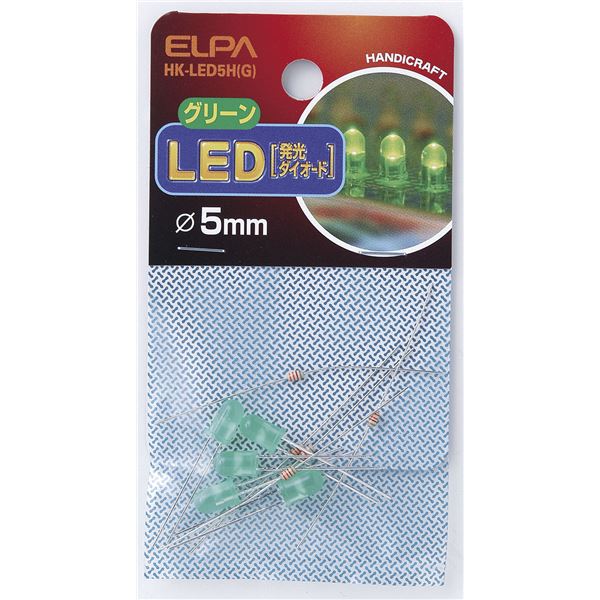 （まとめ） ELPA LED 5mm グリーン HK-LED5H（G） 5個【×30セット】