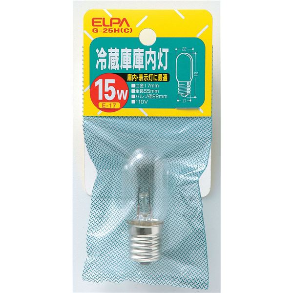 （まとめ） ELPA 冷蔵庫庫内灯 15W E17 クリア G-25H（C） 【×40セット】