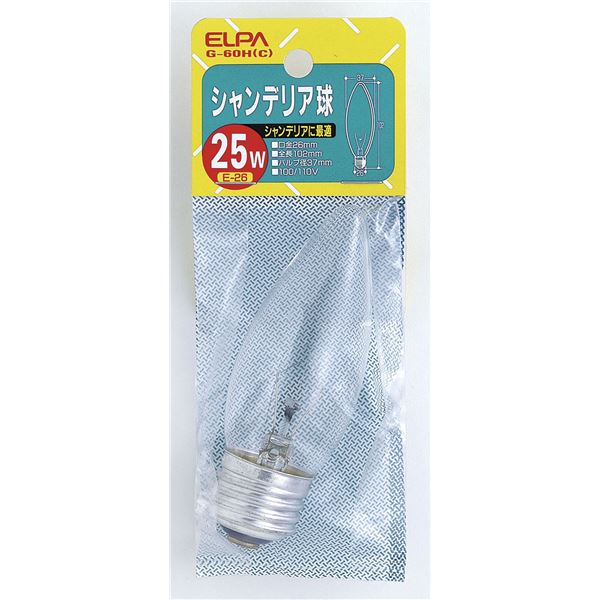 （まとめ） ELPA シャンデリア球 電球 25W E26 クリア G-60H（C） 【×30セット】