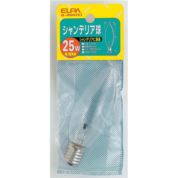 （まとめ） ELPA シャンデリア球 電球 25W E17 クリア G-65H（C） 【×20セット】