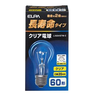 (業務用セット) ELPA 長寿命クリア電球 60W形 E26 L100V57W-C 【×35セット】 商品写真