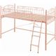 ロフトベッド/システムベッド 【ロータイプ】 シングルサイズ スチール 階段付き 姫系 ピンク  - 縮小画像1
