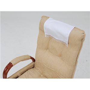 リクライニングチェア/ギア回転座椅子 【座面高26cm】 木製(籐) 肘付き ハイバック仕様  商品写真3