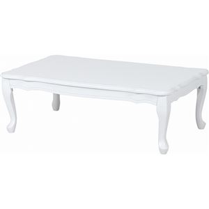 折れ脚テーブル(ローテーブル/折りたたみテーブル) 長方形 幅100cm 木製 猫足 アンティーク風 ホワイト(白) 商品写真