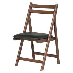 折りたたみ椅子(作業用チェア) 木製×合成皮革/合皮 BR ブラウン  商品写真1