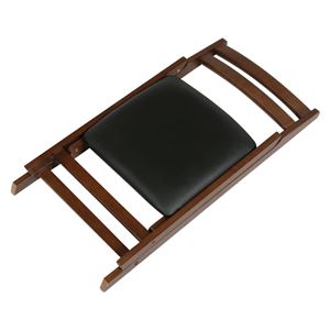 折りたたみ椅子(作業用チェア) 木製×合成皮革/合皮 BR ブラウン  商品写真2