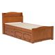 シングルベッド(チェスト付き) 木製 宮棚/大容量収納付き ブラウン  - 縮小画像1