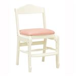 キッズチェア(子供用椅子/学習椅子) 木製/合成皮革(合皮) 幅43cm 高さ調整可 ホワイト(白) 