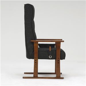 高座椅子 肘付き 背もたれ/座面高調整可 低反発ウレタン座面 ブラック(黒)  商品写真2