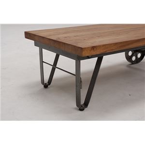 センターテーブル/ローテーブル 【幅110cm】 木製×スチールパイプ 『リベルタシリーズ』 車輪型キャスタータイプ  商品写真4