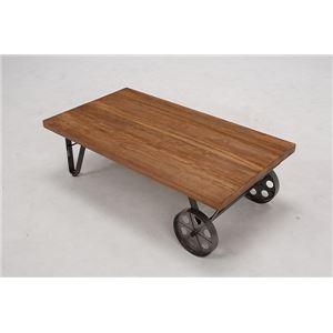 センターテーブル/ローテーブル 【幅110cm】 木製×スチールパイプ 『リベルタシリーズ』 車輪型キャスタータイプ  商品写真5