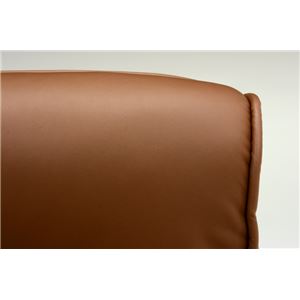 回転座椅子(リクライニングチェア/ローチェア) ブラウン 肘付き 手元レバー式  商品写真5