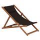 リラックスチェア/アウトドアチェア 【折りたたみ式/ブラック】 木製 背部：3段階角度調整可 枕付き  - 縮小画像1