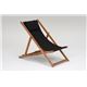 リラックスチェア/アウトドアチェア 【折りたたみ式/ブラック】 木製 背部：3段階角度調整可 枕付き  - 縮小画像2
