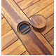 木製ガーデンテーブル/アウトドアテーブル 【長方形/幅120cm】 折りたたみ式 チーク材使用 パラソル穴付き 木目調  - 縮小画像4