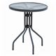 ガーデンテーブル/アウトドアテーブル 【円形/直径60cm】 スチールフレーム×強化ガラス天板  - 縮小画像1