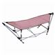 ハンモックセット【折りたたみ式】 ピンク スチールフレーム 収納袋付き 〔アウトドア用品 キャンプ用品〕  - 縮小画像1