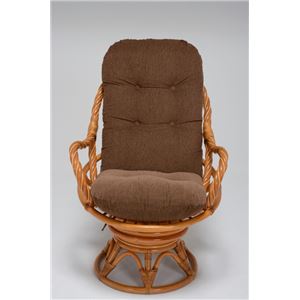 回転座椅子/パーソナルチェア 肘付き 籐使用 ツイスト仕様ポール  商品写真2
