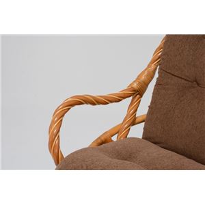 回転座椅子/パーソナルチェア 肘付き 籐使用 ツイスト仕様ポール  商品写真4