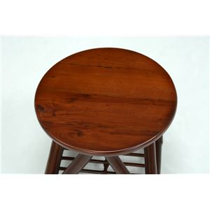 円形テーブル/ローテーブル 【直径45cm】 木製 籐×マホガニー材 アジアンテイスト  商品写真2