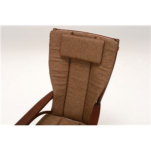 アームチェア/籐椅子 肘付き ハイバック仕様 座面高36.5cm ブラウン  商品写真4