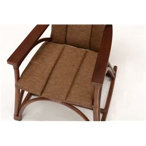 アームチェア/籐椅子 肘付き ハイバック仕様 座面高36.5cm ブラウン  商品写真5