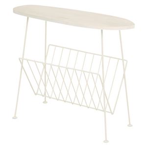 マガジンラック/雑誌収納 【幅52cm ホワイト】 天板付き スチール パイン集成材 KR-3840WH 『デポシリーズ』 〔リビング〕【代引不可】