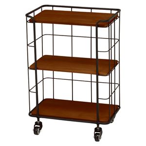 スチールラック/収納棚 【幅40.5cm ブラック】 3段 キャスター付き スチール KR-3843BK 『デポシリーズ』 〔リビング〕【代引不可】