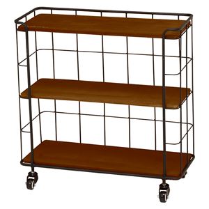 スチールラック/収納棚 【幅60cm ブラック】 3段 キャスター付き スチール KR-3845BK 『デポシリーズ』 〔リビング〕【代引不可】
