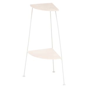 コーナーラック/収納棚 【幅25.5cm ホワイト】 2段 スチール パイン集成材 KR-3846WH 『デポシリーズ』 〔リビング〕【代引不可】