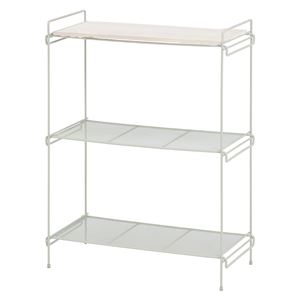 スチールラック/収納棚 【幅52cm ホワイト】 3段 スチール パイン集成材 KR-3848WH 『デポシリーズ』 〔リビング〕【代引不可】