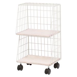 スチールラック/収納棚 【幅30cm ホワイト】 2段 キャスター付き スチール KR-3850WH 『デポシリーズ』 〔リビング〕【代引不可】