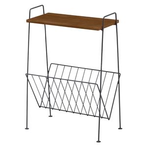 マガジンラック/雑誌収納 【幅38cm ブラック】 天板付き スチール パイン集成材 KR-3851BK 『デポシリーズ』 〔リビング〕【代引不可】