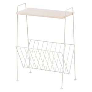 マガジンラック/雑誌収納 【幅38cm ホワイト】 天板付き スチール パイン集成材 KR-3851WH 『デポシリーズ』 〔リビング〕【代引不可】