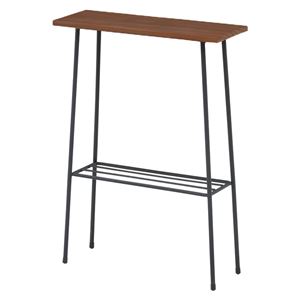 サイドテーブル/ミニテーブル 【幅40cm ブラック】 棚板1枚付 スチール パイン集成材 KR-3852BK 『デポシリーズ』 〔リビング〕【代引不可】