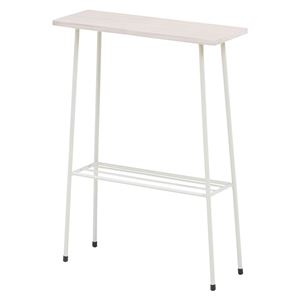 サイドテーブル/ミニテーブル 【幅40cm ホワイト】 棚板1枚付 スチール パイン集成材 KR-3852WH 『デポシリーズ』 〔リビング〕【代引不可】