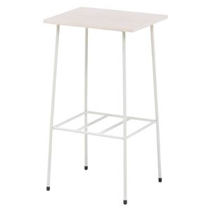 サイドテーブル/ミニテーブル 【幅30cm ホワイト】 棚板1枚付 スチール パイン集成材 KR-3853WH 『デポシリーズ』 〔リビング〕【代引不可】