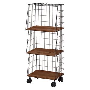 スチールラック/収納棚 【幅30cm ブラック】 3段 キャスター付き スチール KR-3857BK 『デポシリーズ』 〔リビング〕【代引不可】