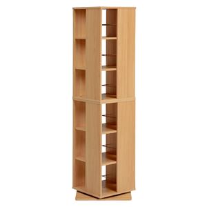 回転式 本棚/ブックラック 【ナチュラル 幅39.5cm×奥行39.5cm×高さ137.5cm】 タワー型 省スペース 〔リビング ダイニング〕【代引不可】