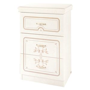 モダン チェスト/タンス 3段 【アイボリー】 約幅54×奥行37×高さ82cm 『フローレンス』 〔寝室 ベッドルーム リビング〕【代引不可】