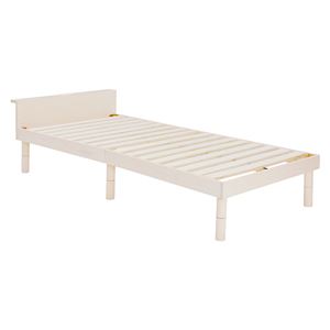 宮付き シングルベッド/すのこベッド (フレームのみ) ホワイトウォッシュ 約幅98cm 木製 高さ調節 通気性 〔寝室 ベッドルーム〕 - 拡大画像