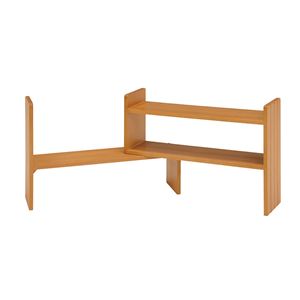 北欧風 伸縮ラック/収納棚 【ナチュラル】 約幅60×奥行16×高さ40cm 木製 〔リビング ダイニング〕【代引不可】