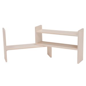 北欧風 伸縮ラック/収納棚 【ホワイトウォッシュ】 約幅60×奥行16×高さ40cm 木製 〔リビング ダイニング〕【代引不可】