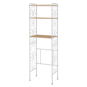 冷蔵庫ラック/キッチン収納 【ホワイト】 幅58×奥行38×高さ182.5cm スチール アジャスター付き 組立式 〔台所〕【代引不可】