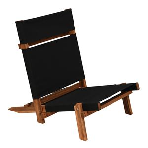 木製 ローチェア/腰掛け椅子 【ブラック】 幅48.5×奥行67×高さ59×座面高23cm 組立式 『アカシアガーデン』【代引不可】