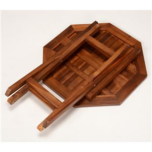 木製ガーデンテーブル/アウトドアテーブル 【八角形/幅70cm】 折りたたみ式 チーク材使用 木目調  商品写真3