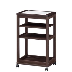 キッチンワゴン/キッチン収納 【ダークブラウン 幅528mm】 移動棚 キャスター付き 『セシルナ』 〔キッチン 台所〕 組立式【代引不可】