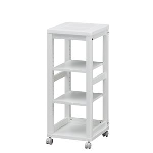 キッチンワゴン/キッチン収納 【ホワイト 幅348mm】 移動棚 キャスター付き 『セシルナ』 〔キッチン 台所〕 組立式【代引不可】