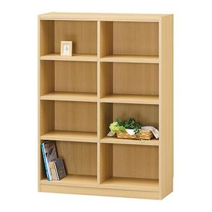 フリーラック/収納棚 【ナチュラル】 幅870×奥行290×高さ1200mm 移動棚付き 組立式 『タナリオ』 〔リビング〕【代引不可】