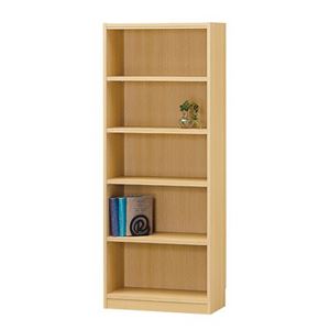 フリーラック/収納棚 【ナチュラル】 幅590×奥行290×高さ1500mm 移動棚付き 組立式 『タナリオ』 〔リビング〕【代引不可】